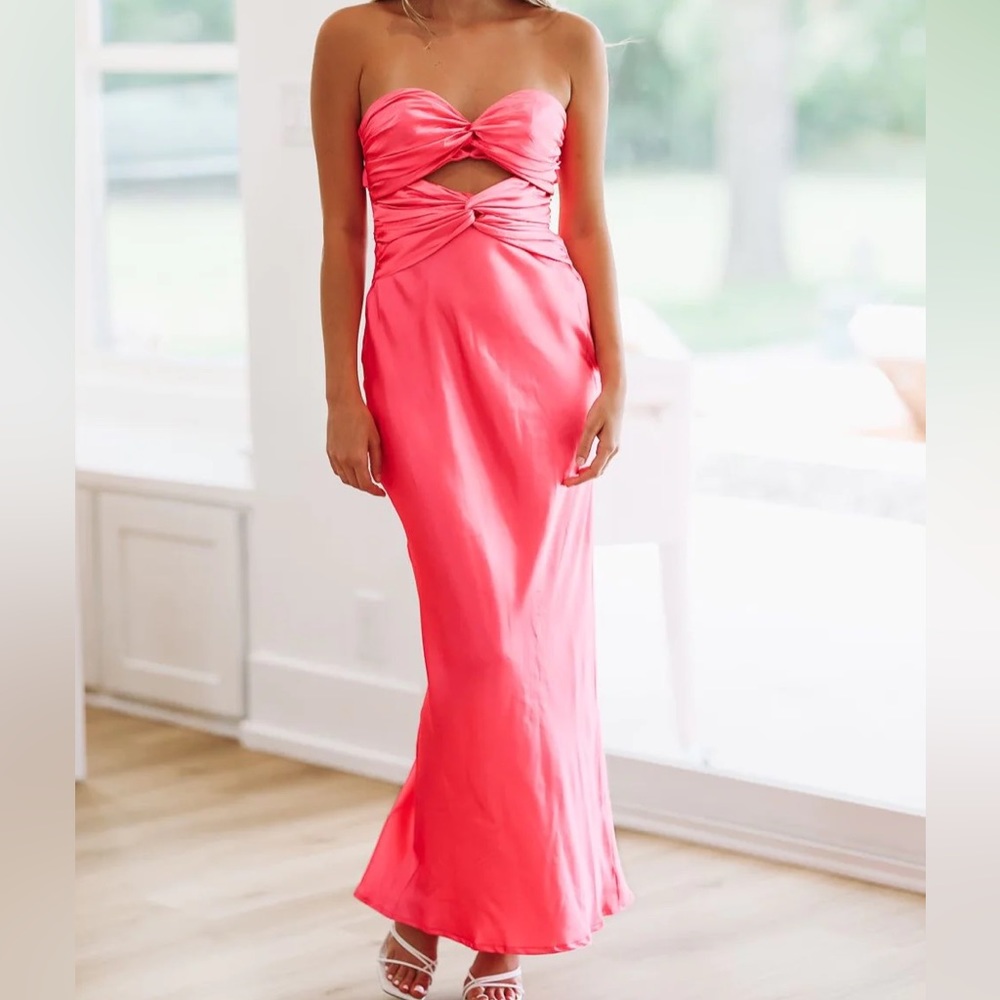 hazel & olive - Hottie in Hot Pink Maxi Gown
